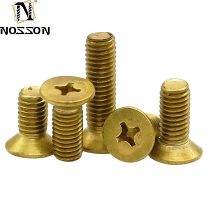 평면 머리 스타일 M2-M8 청동 필립스 카운터 수직 기계 나사 우수한 내구성 및 평탄한 마무리
