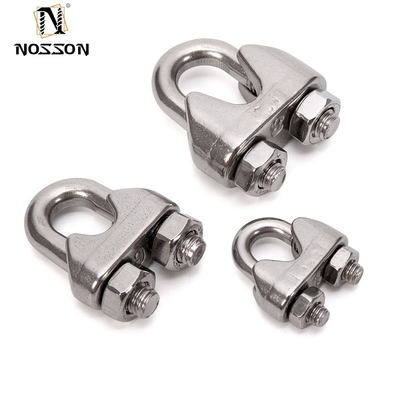 OEM 지원 DIN741 스테인리스 스틸 와이어 로프 클립 일반 산업용 리깅 케이블 잡기 클램프 4.6mm 7.9mm 10mm 12mm
