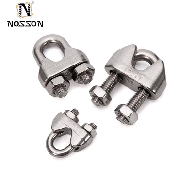 OEM 지원 DIN741 스테인리스 스틸 와이어 로프 클립 일반 산업용 리깅 케이블 잡기 클램프 4.6mm 7.9mm 10mm 12mm
