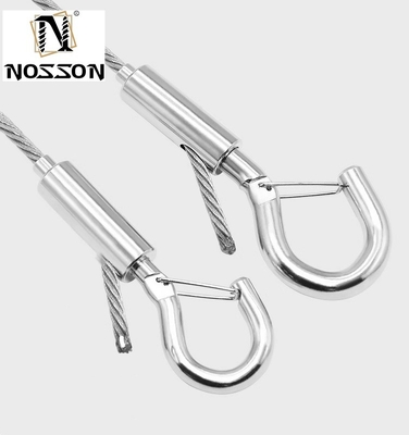 OEM 맞춤형 4.6mm-12mm 와이어 로프 잠금 헤드 펜던트 라이트 패널 라이트 펜던트 호크 안전 Buckle 및 스프링 호크
