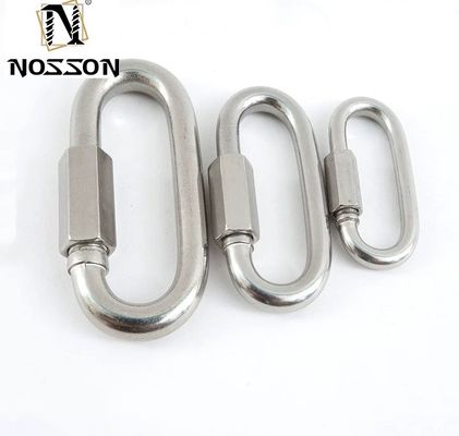3/8 인치 빠른 링크 카라바이너 고도로 닦은 스테인리스 스틸 타원형 잠금 카라바이너 중량 체인 링크 커넥터