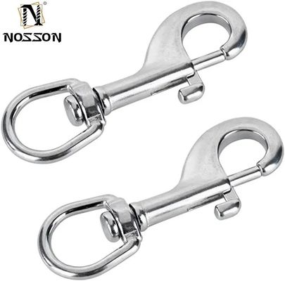 전해질 처리 마무리 65mm-115mm 스테인리스 스틸 듀얼 엔드 볼트 스냅 후크 카라빈어 개 리시 스쿠버 액세서리