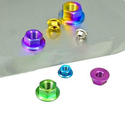 DIN 표준 304 스테인리스 스틸 및 주황 접착 된 고 강도 응용을위한 12 포인트 티타늄 견과류