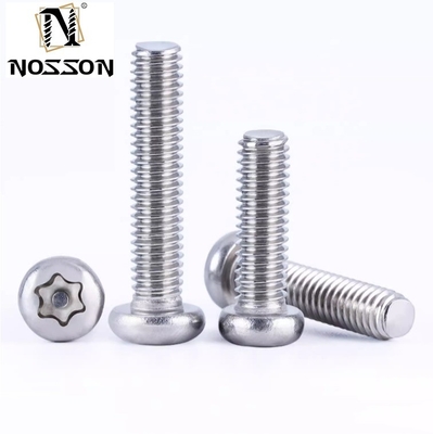 ANSI/ASME 표준 304 스테인리스 스틸 Torx 원형 판 헤드 핀 반 도난 보안 나사 6 로브 버튼 헤드 변조 방지 볼트