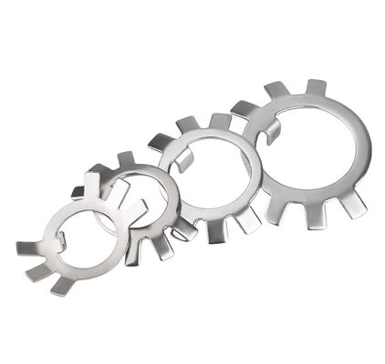 스프링 잠금 세척기 스타일 탄소 강철 6 손톱 중지 세척기 원형 견과류에 대한 방완 방지 판 M10-M30