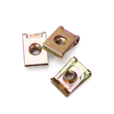 메트릭 측정 시스템 스틸 U형 스프링 클립 견과류 헥사곤 헤드 다크로메트 코팅 진크 노란색 크로마트 접착