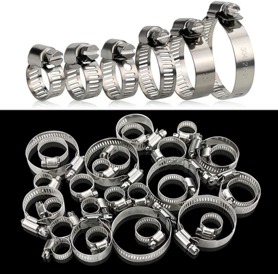 스테인리스 스틸 워크 기어 Hose 클램프 연료 라인 파이프 조정 범위 1/4-2 6-51mm ZINC 끝 샘플 재고