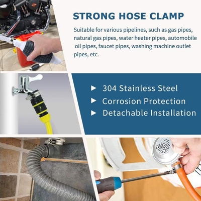 스테인리스 스틸 워크 기어 Hose 클램프 연료 라인 파이프 조정 범위 1/4-2 6-51mm ZINC 끝 샘플 재고