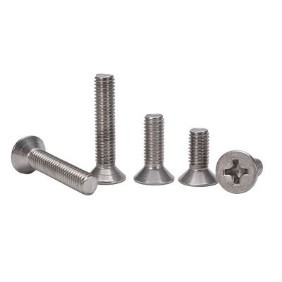 304 스테인리스 스틸 크로스 렉세스 캔터스크립 평면 헤드 스크루 메트릭 측정 시스템 및 JIS 표준