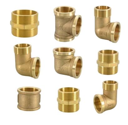 연결 Nipple Corrosion Resistant 1/2"-1" Brass Threaded Fittings Casting Brass Female Thread Tee with Round Head Code 소금 가닥 가닥 가닥 가닥 가닥