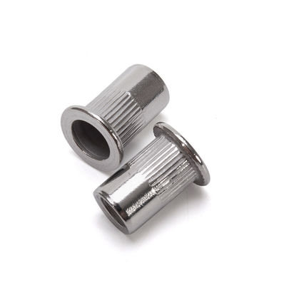 진크로 덮인 덩어리 나트 나트 304 스테인리스 스틸로 만든 평면 머리 스킬로 된 삽입 나트