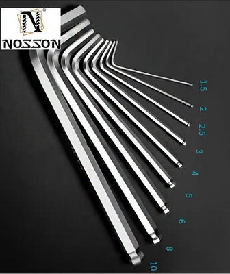 크롬 접착 알렌 헥스 키 Z 및 L 타입 랭치 1.5mm 2mm 2.5mm 3mm 4mm 5mm 6mm 8mm 10mm OBM 지원 타일리 OEM 은