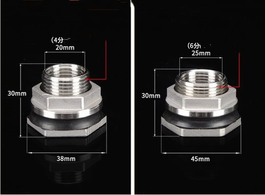 헥사곤 헤드 스테인리스 스틸 토일리트 물탱크 핑팅, 남성 스레드 닛플 커넥터와 동등한 헤드 디자인