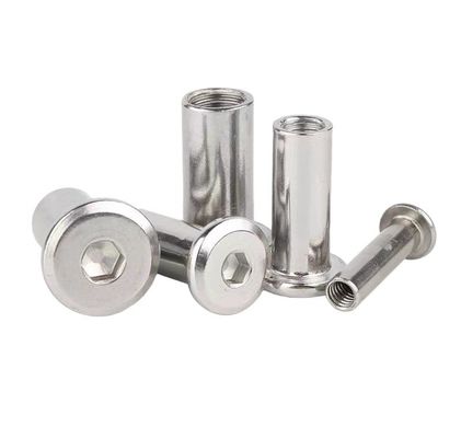 M5 M6 M8 M10 M12 평면 머리 소켓 머리 가구 커넥터 DIN 표준 스테인리스 스틸 재료로 수갑 배럴 견과류