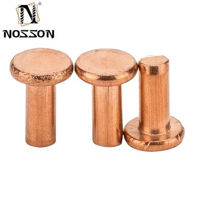 구리 M8 M10 M12 Countersunk Head 솔리드 리베트 밝은 마무리 코팅되지 않은 온도 환경에 대한 ISO 표준