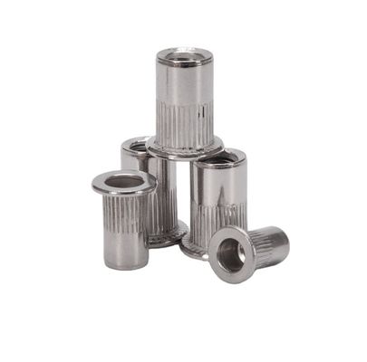 진크 접착된 DIN 표준 M3 M4 M5 M6 M8 M10 M12 평면 머리 찌른 나선 삽입 리벳 견과류 메트릭 측정 시스템