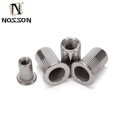 진크 접착된 DIN 표준 M3 M4 M5 M6 M8 M10 M12 평면 머리 찌른 나선 삽입 리벳 견과류 메트릭 측정 시스템