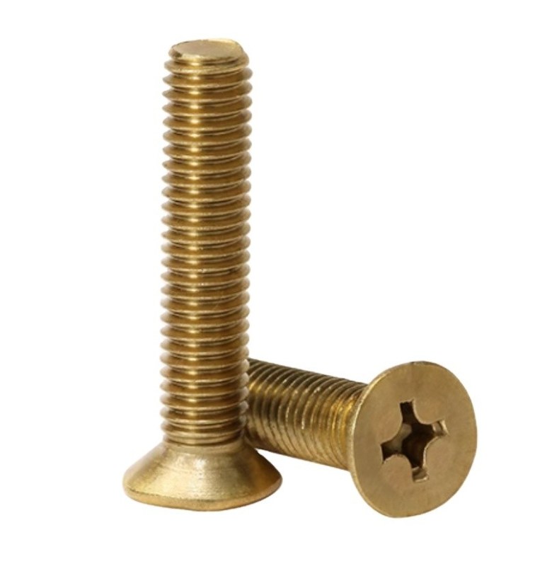 평면 머리 스타일 M2-M8 청동 필립스 카운터 수직 기계 나사 우수한 내구성 및 평탄한 마무리