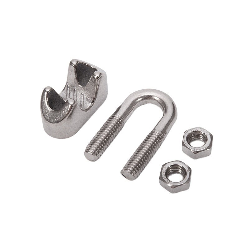 OEM 지원 DIN741 스테인리스 스틸 와이어 로프 클립 일반 산업용 리깅 케이블 잡기 클램프 4.6mm 7.9mm 10mm 12mm