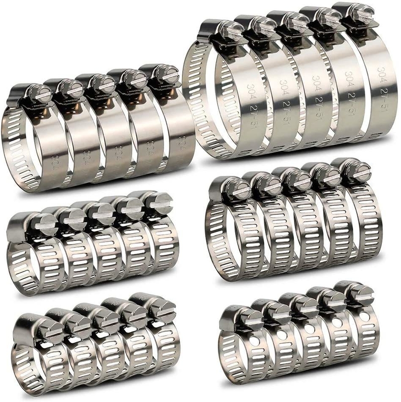 스테인리스 스틸 워크 기어 Hose 클램프 연료 라인 파이프 조정 범위 1/4-2 6-51mm ZINC 끝 샘플 재고