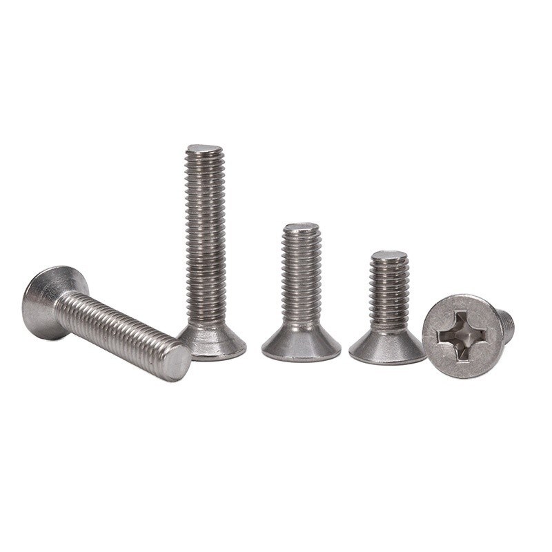 304 스테인리스 스틸 크로스 렉세스 캔터스크립 평면 헤드 스크루 메트릭 측정 시스템 및 JIS 표준