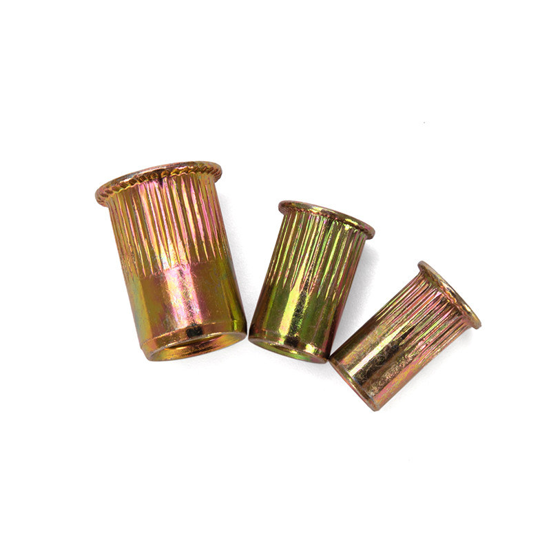 메트릭 측정 시스템 컬러 된 진크 평면 머리 줄무늬 앵커 나사 모자 일반 산업용 리벳 견과류 높은 내구성 보장