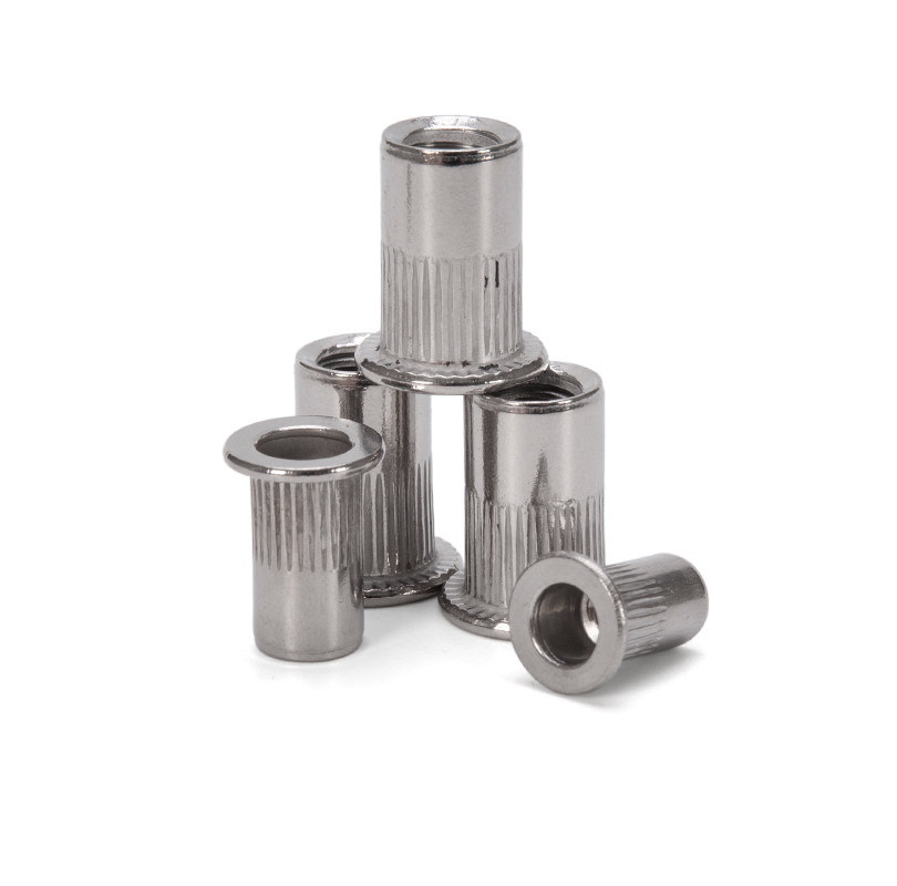 DIN 표준 진크 접착 탄소 강철 평면 머리 리베트넛 블라인드 리베트 견과류 스레드 삽입 혼합 견과류 다중 고정 솔루션