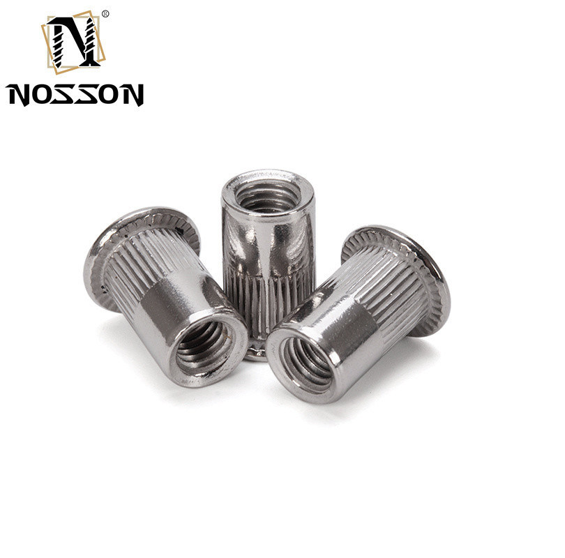 일반 산업 청색과 흰색 진크 접착 M8 M10 1.25 힌드 프레스 리벳 견과류