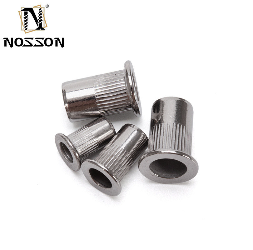 M6 메트릭 측정 시스템 노란색 주황 접착 뭉클 알루미늄 둥근 리벳 견과류 다양한 응용을위한 표준 DIN